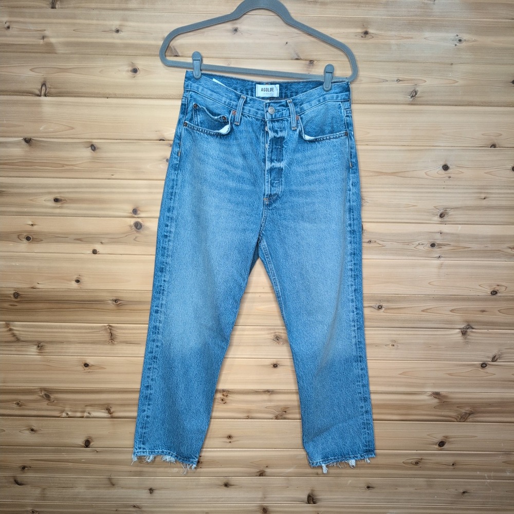 AGOLDE 90's Crop High Rise Straight Leg Jeans Medium Wash A173E-1371 Size 27